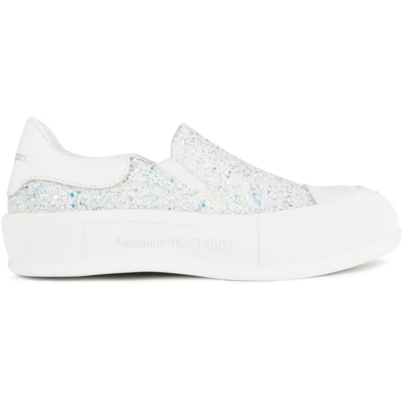 Alexander McQueen Low-Top-Sneaker Deck Plimsoll Glitter Slip On Sneakers mehrfarbig