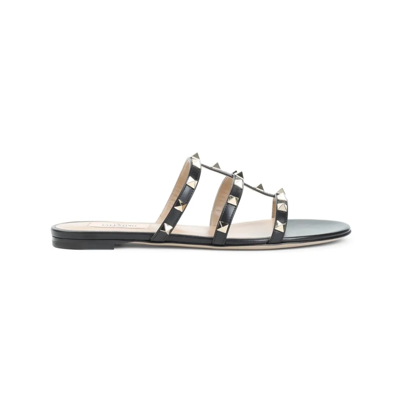 Valentino Garavani Sandalen Black Leather Sandals Black