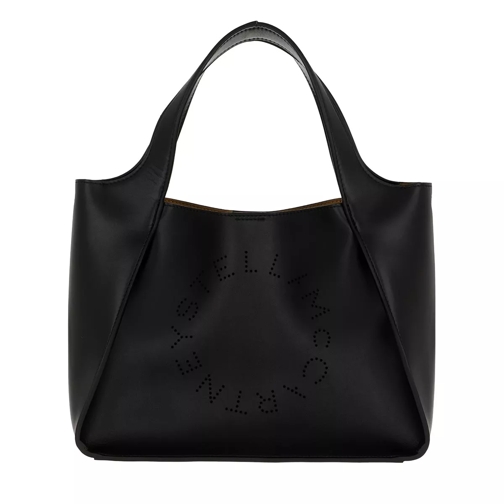 Stella McCartney Logo Crossbody Bag Eco Soft Black Rymlig shoppingväska