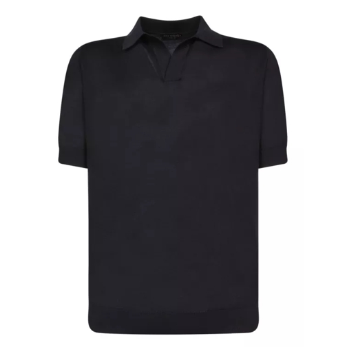 Dell'oglio Black Cotton Polo Black 