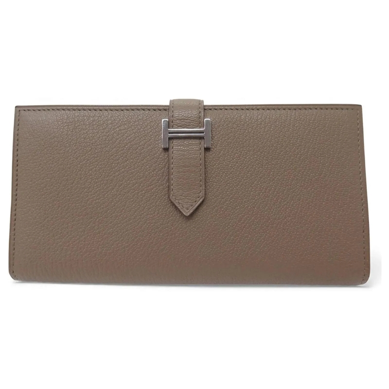 Hermès Geldbörse NEUE HERMES BEARN SOUFFLET LEDERBRIEFTASCHE BRAUN braun
