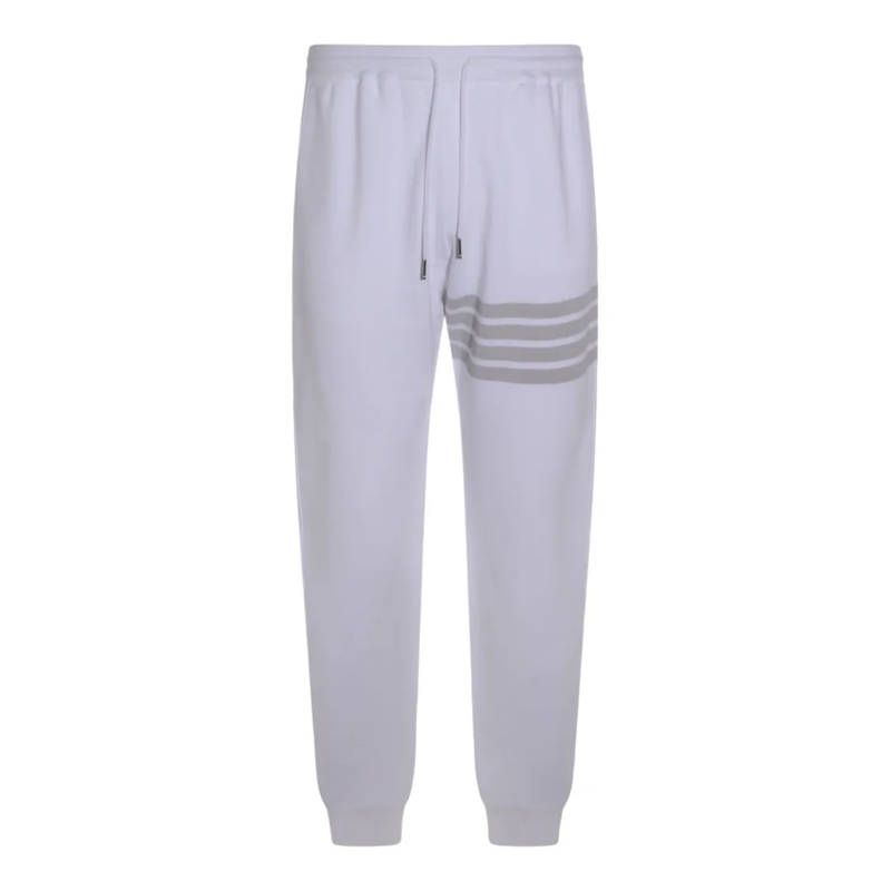 Thom Browne Pantalon de jogging Straight-Leg Trousers With Minimalist Aesthetic White