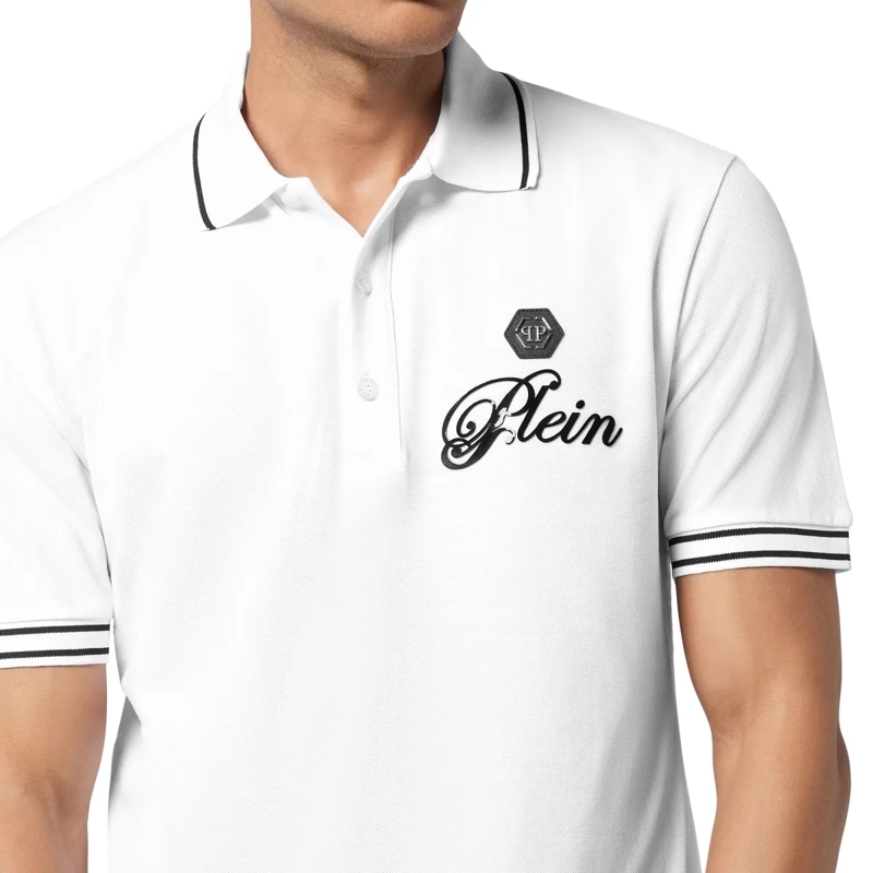 Philipp Plein Top Poloshirt Ss Signature weiss(Image 5)