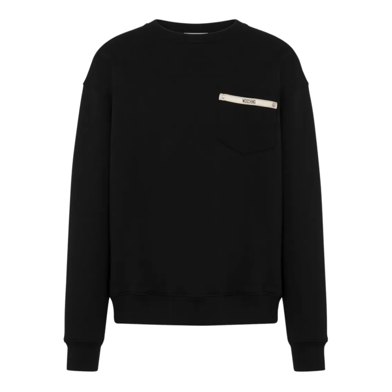 Moschino  Relaxed-Fit Sweatshirt With Ribbed Cuffs And Hem Black