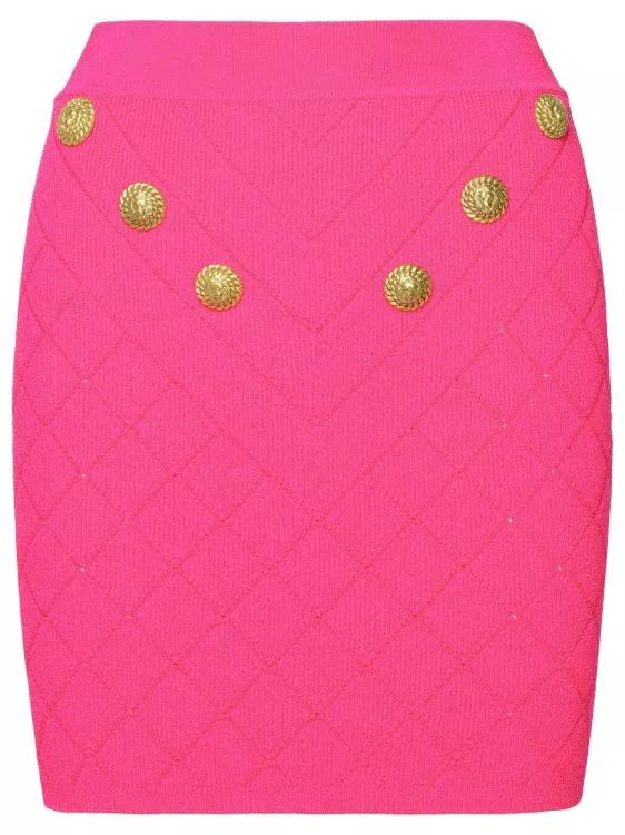 Balmain - Fuchsia Viscose Blend Miniskirt - Größe 40 - pink