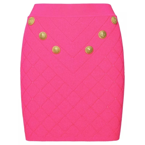 Balmain Fuchsia Viscose Blend Miniskirt Pink 