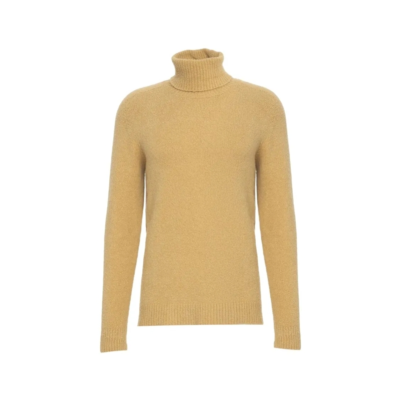 Roberto Collina Trui Beige Turtleneck Sweater With Classic Knit Design Brown