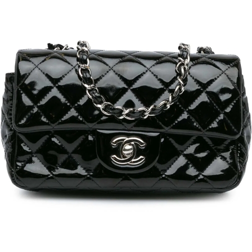 Chanel Sac à bandoulière 2013-2014 Mini Rectangular Classic Patent Single F schwarz (Image 2)