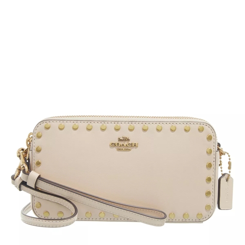 Coach Smooth Leather With Rivets Kira Crossbody Ivory Crossbody Bag
