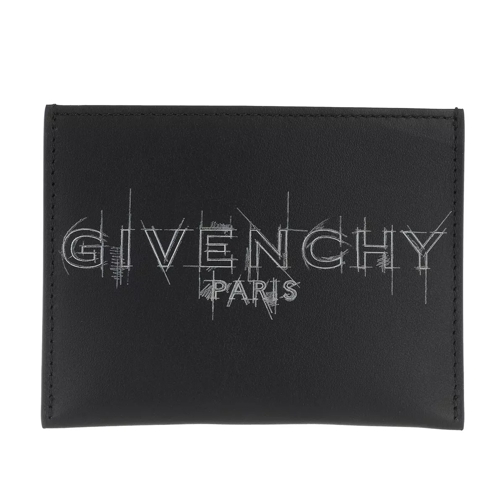 Givenchy Logo Card Holder Leather Black White Card Case
