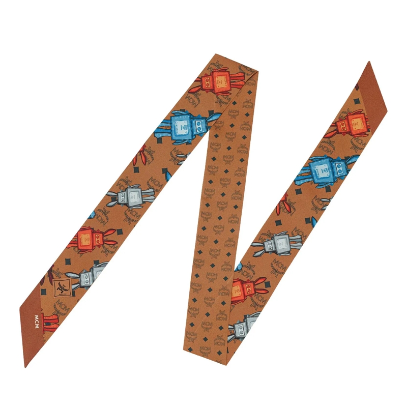 MCM Foulard Mcm Col Silk Petite Scarf 120*5 Co Cognac(Image 4)