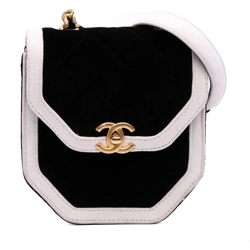 Chanel Sac à bandoulière Mini Quilted Velvet Place Vendome Single Flap schwarz