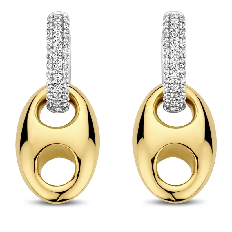 Ti Sento Creolen TI SENTO Ohrring 7983ZY Zirconia white yellow gold plated