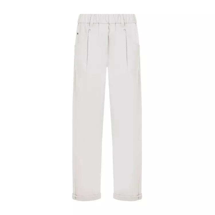 Brunello Cucinelli - Pull On Light Beige Cotton Pants - Größe 40 - white