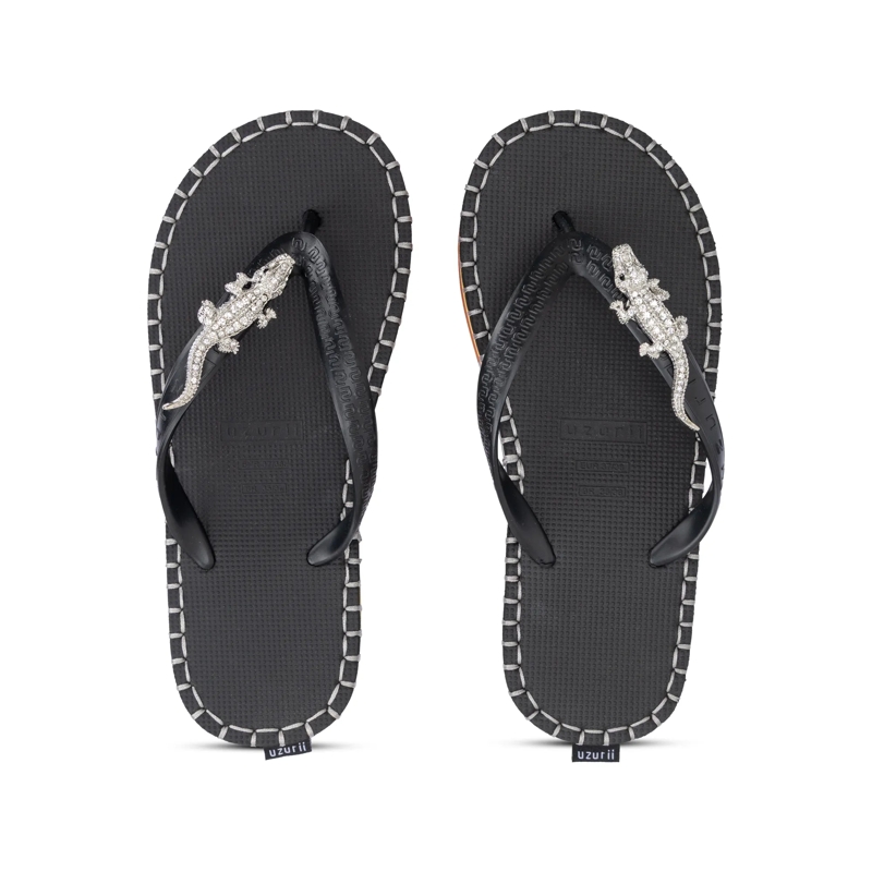 UZURII Flip Flops flip flop Crocodile Colorful Black schwarz