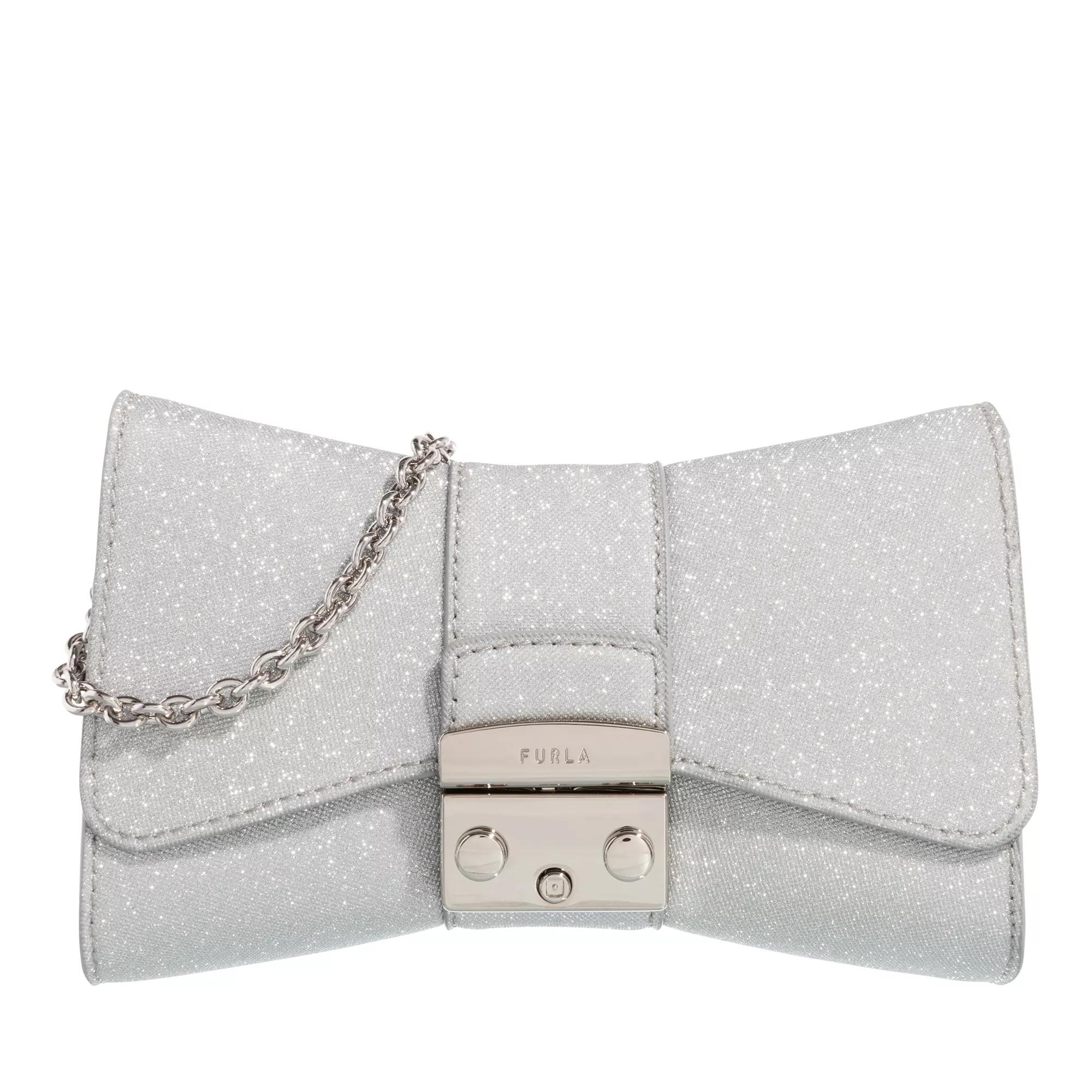 Furla Metropolis Remix Mini Crossbody Color Silver Mini Bag