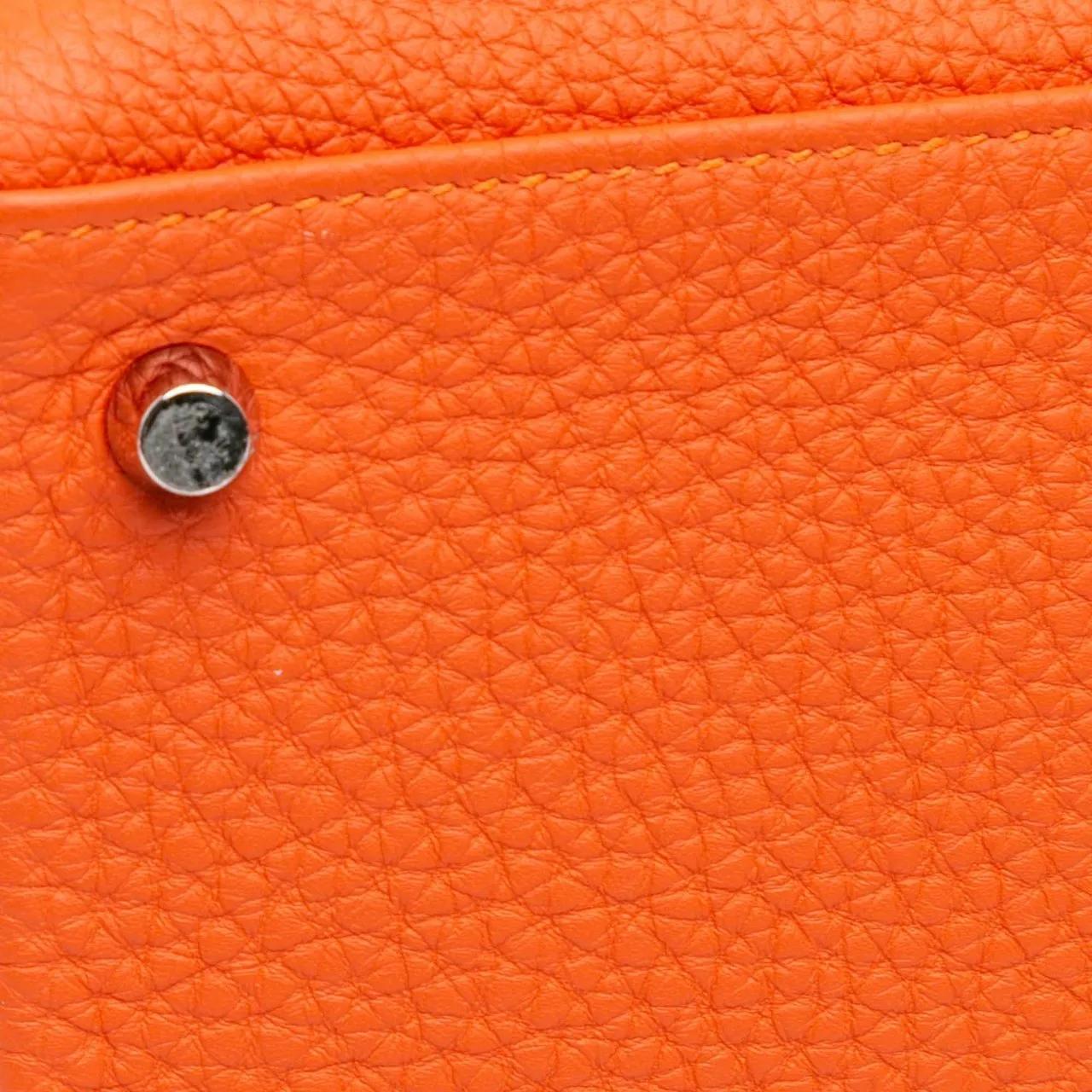 Hermès Totes & shoppers Togo Kelly II Retourne 32 in oranje