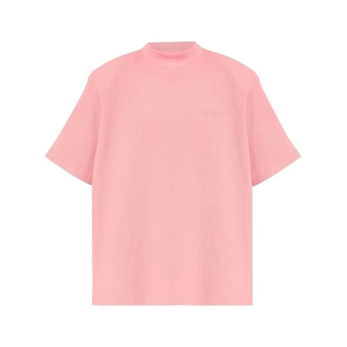 The Attico Oversized Waffle-Knit Roz T-Shirt Pink 