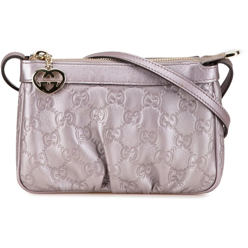 Gucci Schultertasche Small Metallic Guccissima Lovely Crossbody lila