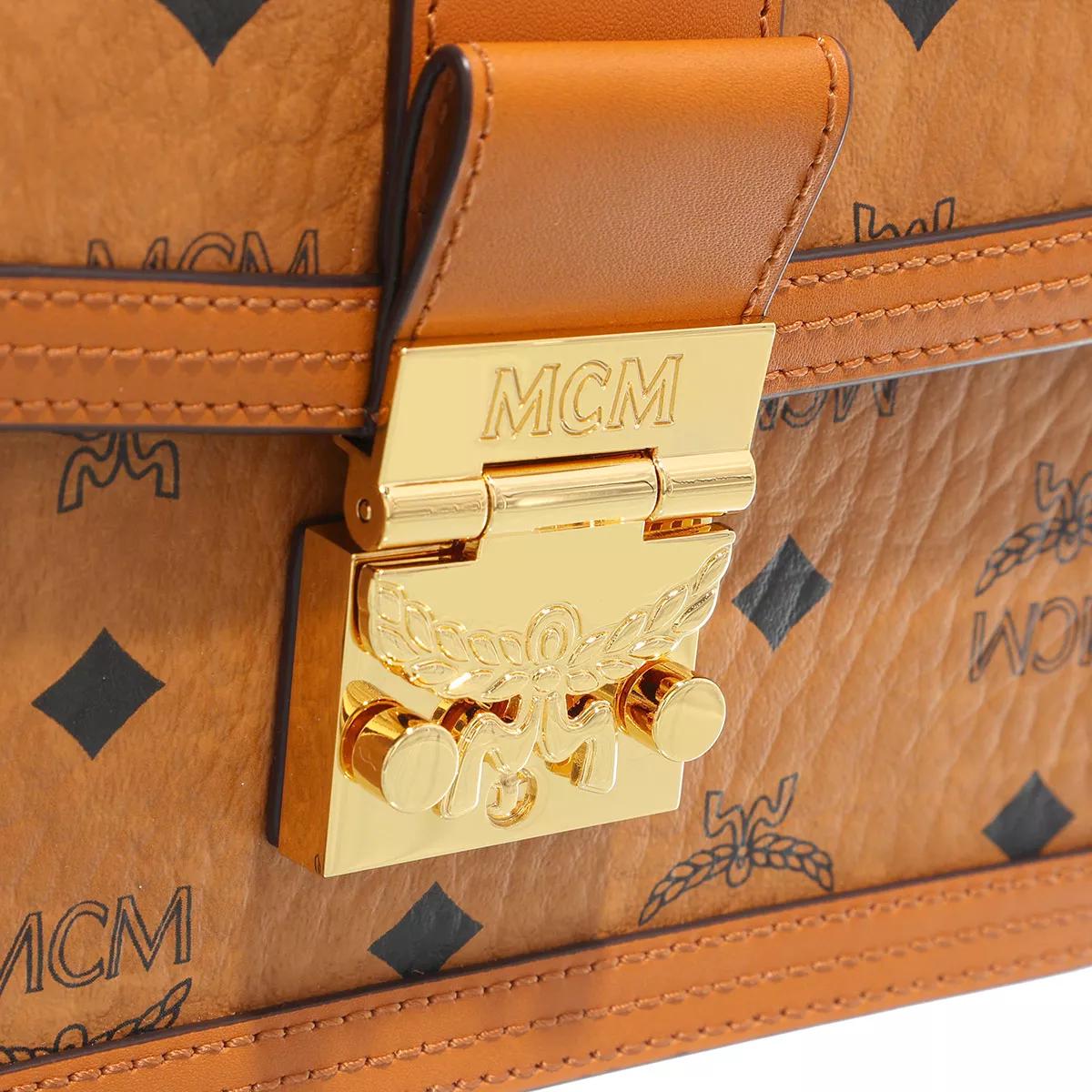 MCM Crossbody bags Tracy Visetos Shoulder Small in cognac