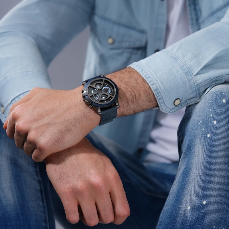 Police Automatikuhr Quarzuhr Surigao blau(Image 5)