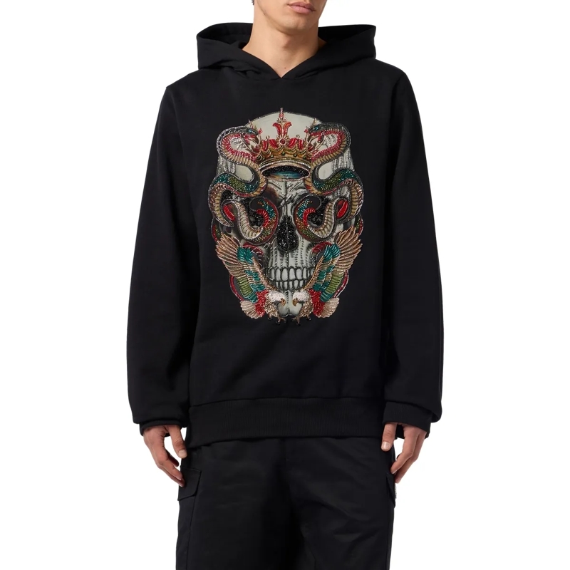 Philipp Plein Top Hoodie Sweatshirt King Of Snakes Stones schwarz(Image 3)