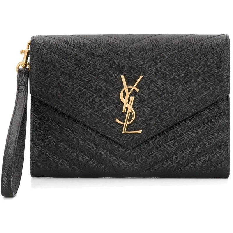 Saint Laurent T-Shirt Saint Laurent Cassandre Matelasse Pouch schwarz