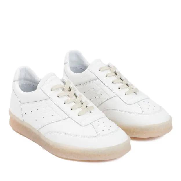 MM6 Maison Margiela Low-Top Sneaker - White Calf Leather Sneakers - Gr. 39,5 (EU) - in Weiß - für Damen