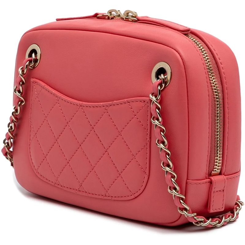Chanel Schultertasche Lambskin Giant Crystal CC Camera Bag rose
