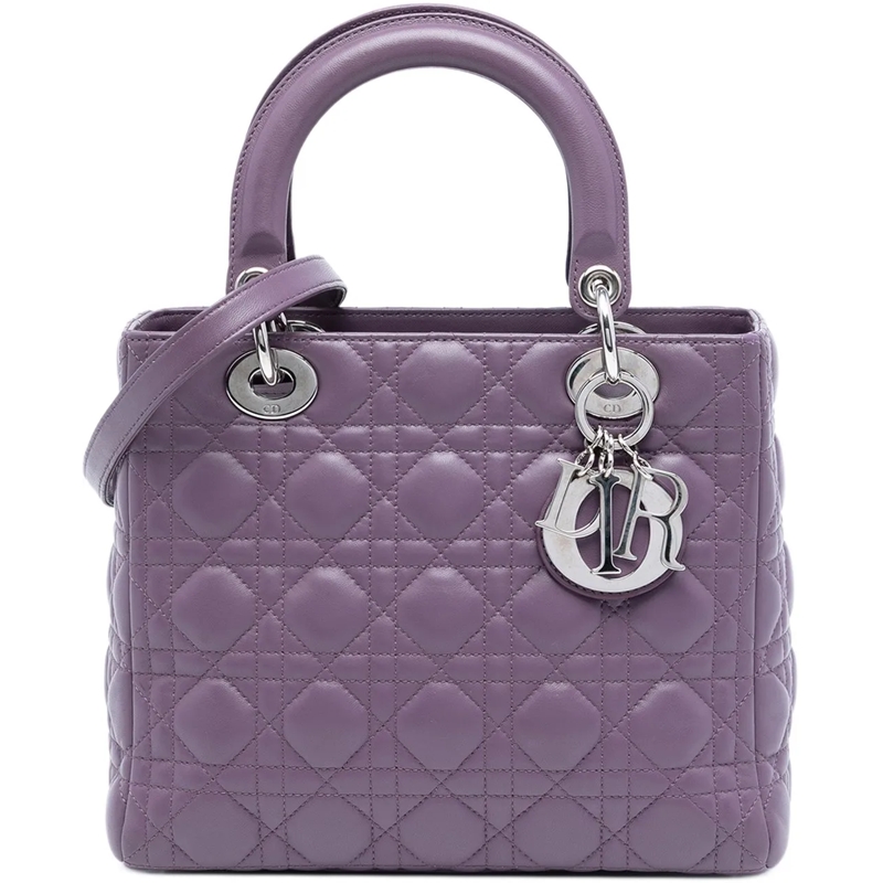 Christian Dior Schultertasche Medium Lambskin Cannage Lady Dior lila