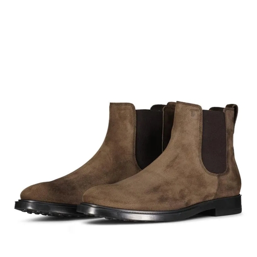 Tod's Veterschoenen Chelsea Boots in Wildleder-Optik Dunkelbraun