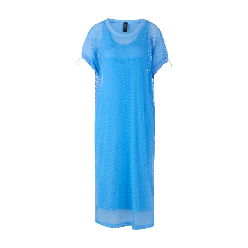 Marc Cain Mini-jurk Midikleid aus Materialmix blau