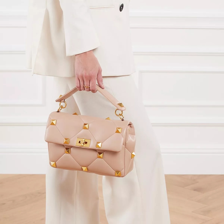 Valentino Garavani Roman Stud Large Shoulder Bag Rosa | Satchel