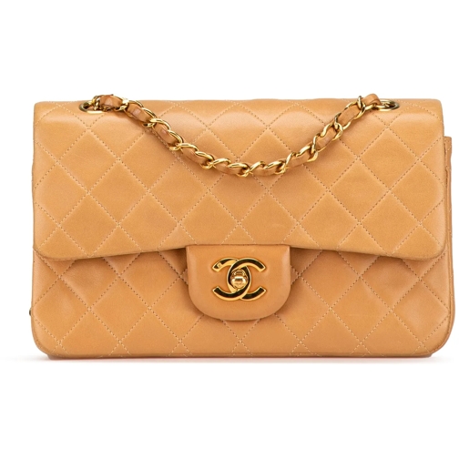 Chanel Sac à bandoulière 1996-1997 Small Classic Lambskin Double Flap braun