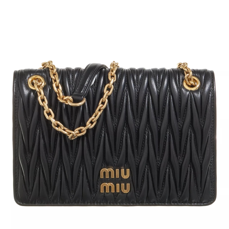 Miu Miu Crossbody Bag Mini Bag In Matelassé Nappa Leather Black