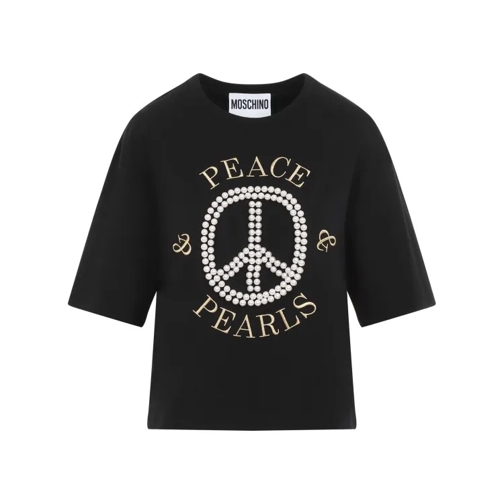 Moschino Black Cotton T-Shirt Black Magliette