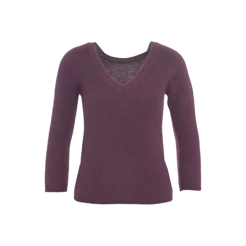 Roberto Collina Trui V-Neck Sweater With Soft Texture And Timeless Desi Grey