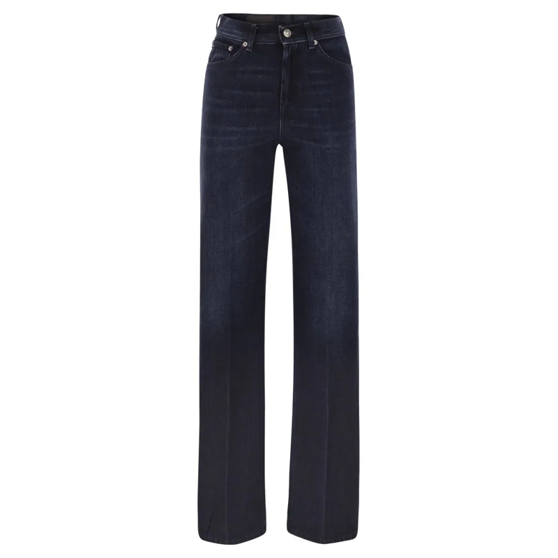 Dondup Jeans Amber - Five-Pocket Wide-Leg Jeans Black