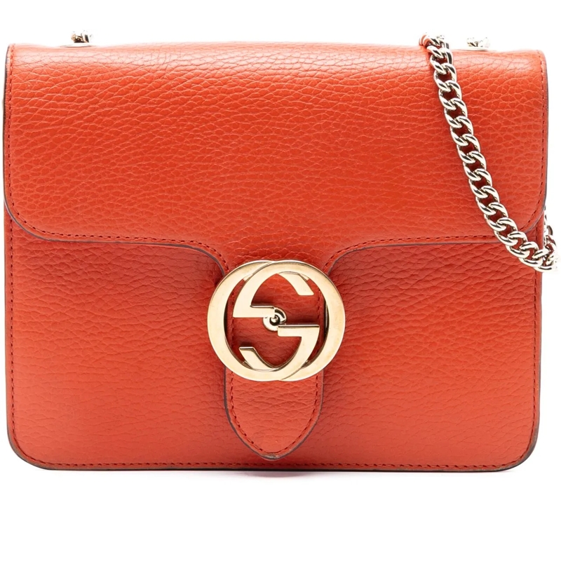 Gucci Sac à bandoulière Small Dollar Calfskin Interlocking G Crossbody orange