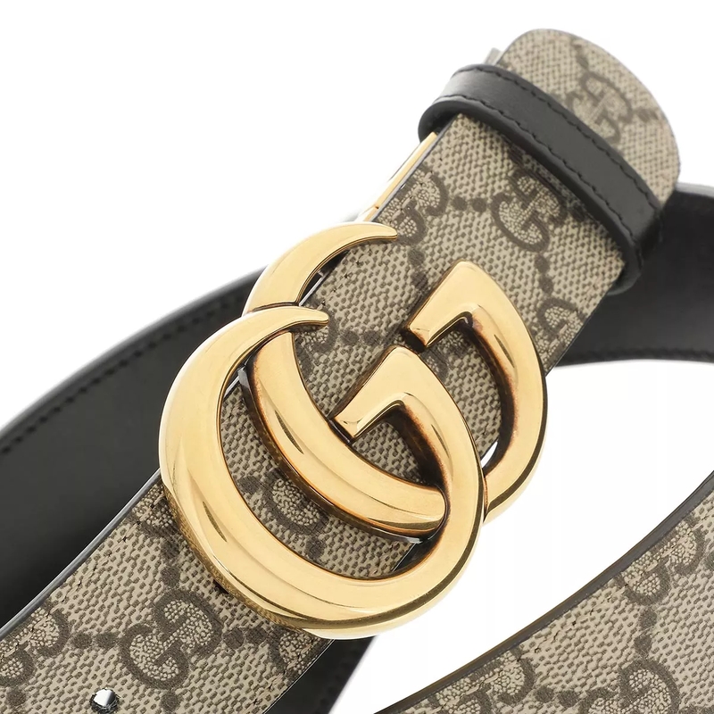 Gucci Wendegürtel Wendbarer GG Marmont Gürtel Beige/Schwarz(Image 3)