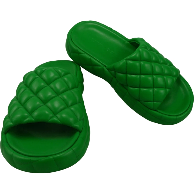 Bottega Veneta Hausschuhe Sandalo imbottito in pelle verde grün (Image 4)