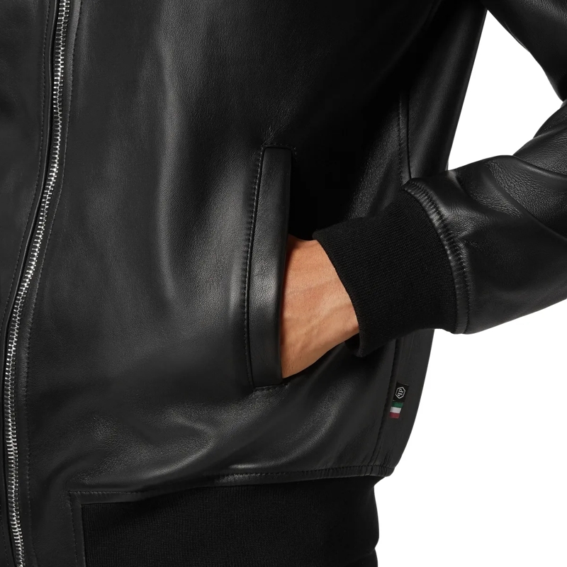 Philipp Plein Lederjacke Lederblouson schwarz(Image 5)