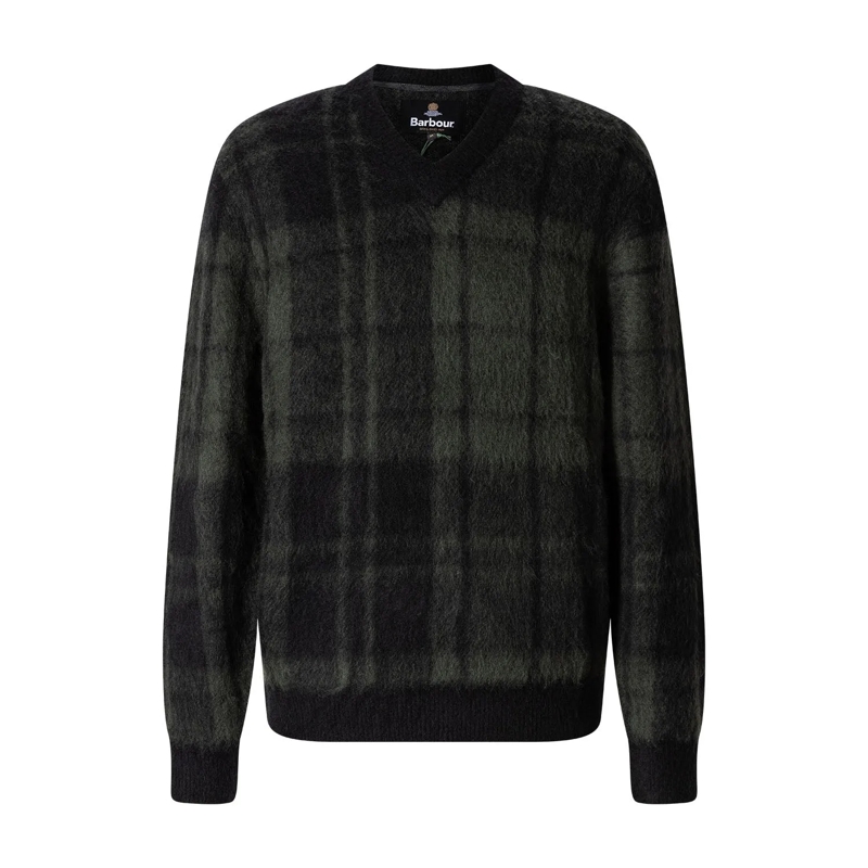 Barbour Pull Karierter Pullover Hunham grün
