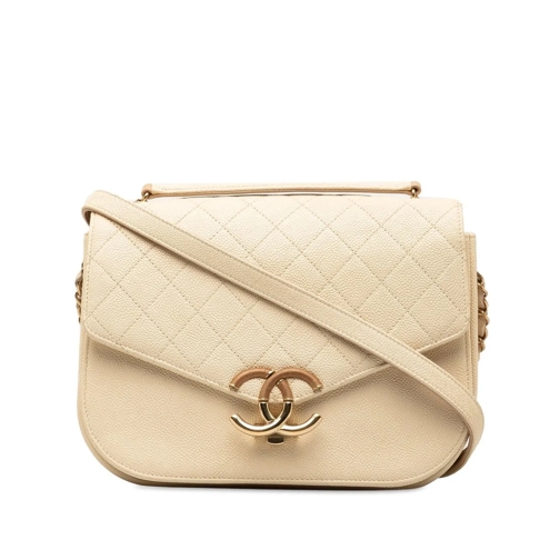 Chanel Sac à bandoulière 2018 Medium Caviar Paris Cuba Thread Around Flap braun