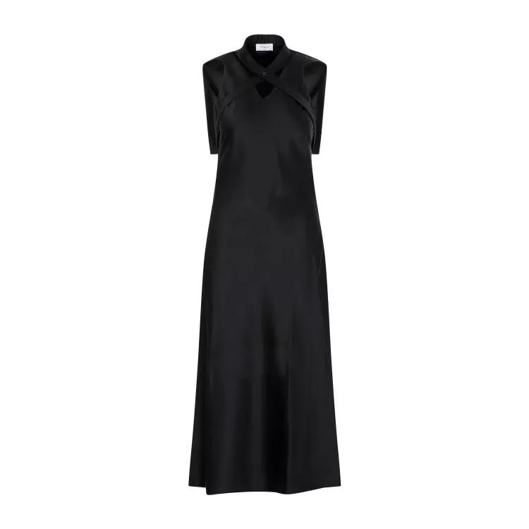 Off-White - Satin Buckle Black Triacetate Long Dress - Größe 38 - black