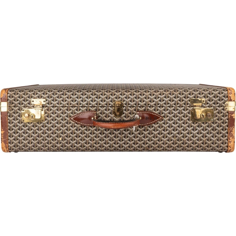 GOYARD Tote Goyard Goyardine Monogram Suitcase 80 Trunk Koffer braun