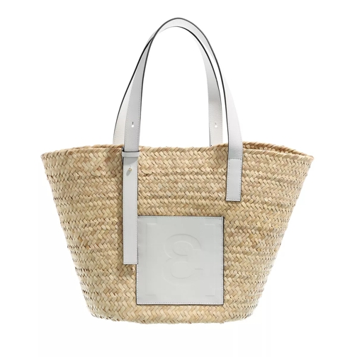 Espadrij l’originale Palmbasket Embossed Blanc Basket Bag