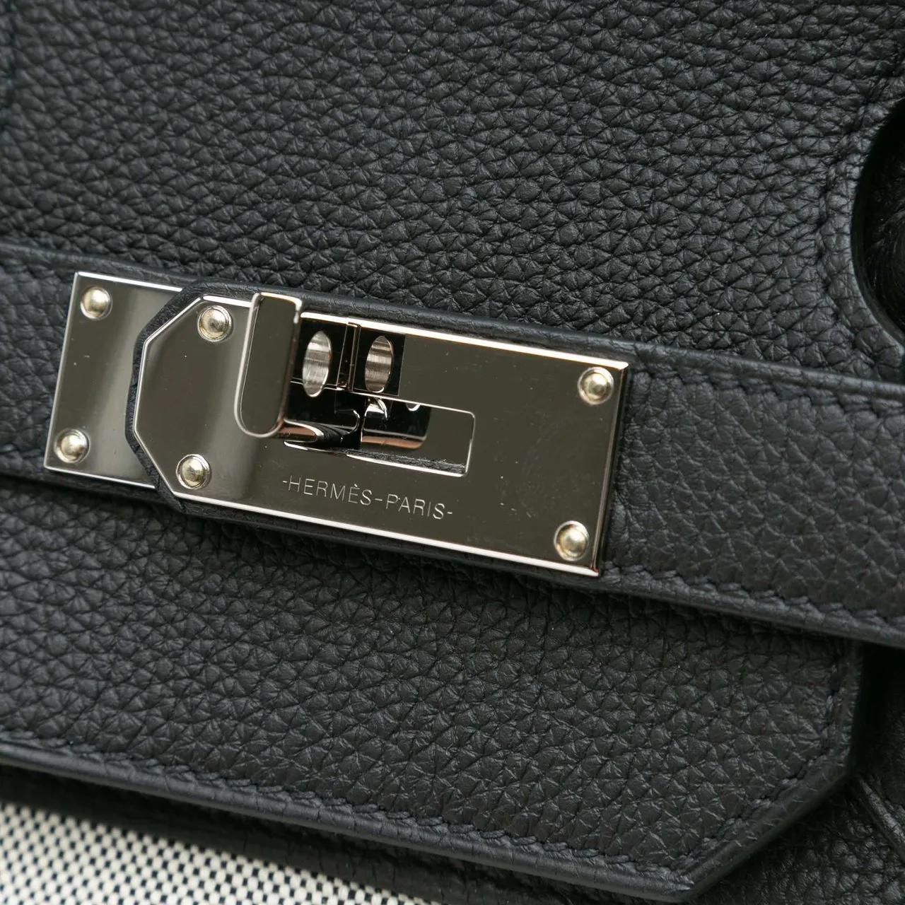 Hermès Crossbody bags 2023 Toile Criss and Evercolor HAC Birkin 40 in grijs