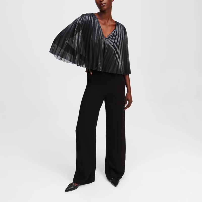 Karl Lagerfeld Jumpsuit JUMPSUIT MIT PLISSIERTEM CAPE schwarz (Image 2)