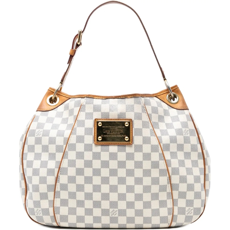 Louis Vuitton Schultertasche Damier Azur Galliera PM weiß